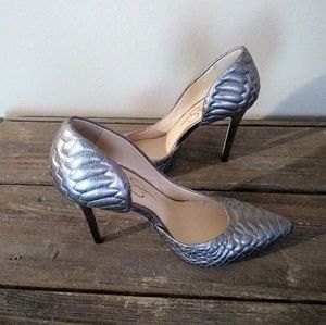 Jessica Simpson Asymmetrical Gray Stilettos 7.5
